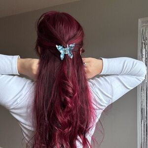 Blue sky butterfly hair claw clip accessories Emi Jay similar